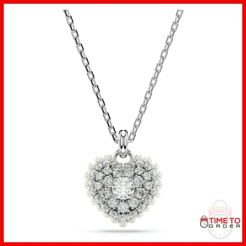 Heart Crystal Pendant Necklace with Lobster Clasp 14-18in